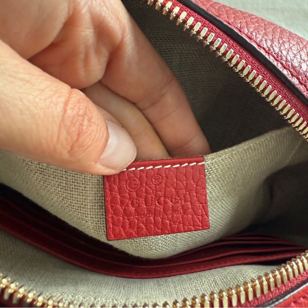Gucci Monogram Mini Bree Messenger Bag in Red and tan - Picture 7 of 13